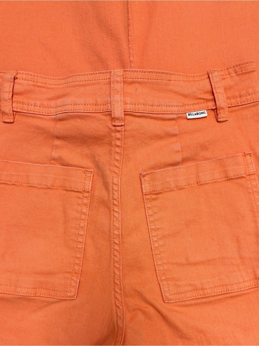 Billabong Coral Orange Cropped Wide Leg Jeans Size 25 | High Rise Raw Hem Pants - Picture 5 of 8
